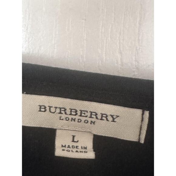 Burberry London Shirt Womens Large Black Puff Sleeve Side Button Check Trim - Picture 4 of 10